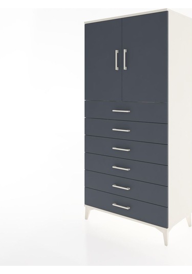 Hyperion Dolap Tek Raflı 6 Çekmeceli 2 Kapaklı 88x44x182 Ayta... Aytaşı