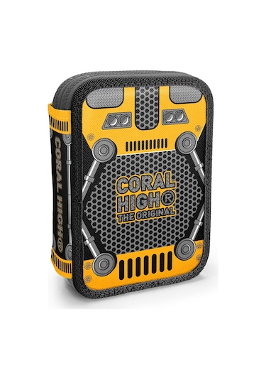 Coral High Erkek Çocuk Organizer Kalemlik/kalem Çantası - Siyah Sarı Robot Siyah - Sarı