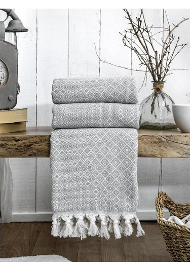 Battaniye Pamuk Riona 180x200 Cm Gri