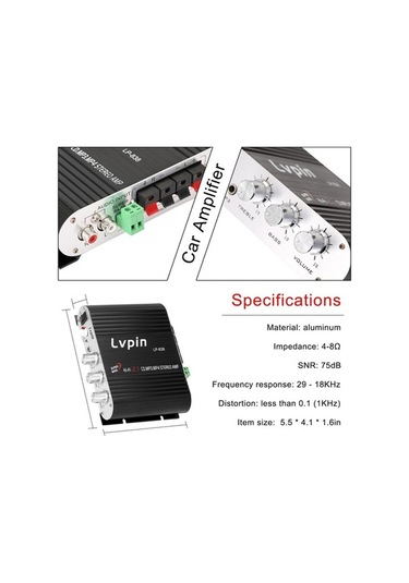 Didadodo Mini Hıfı Ses Stereo Güç Amplifikatörü Subwoofer Mp3 Araba Radyo Kanalları 2 Ev Süper Bas, Araba Ve Ev İçin Mükemmel