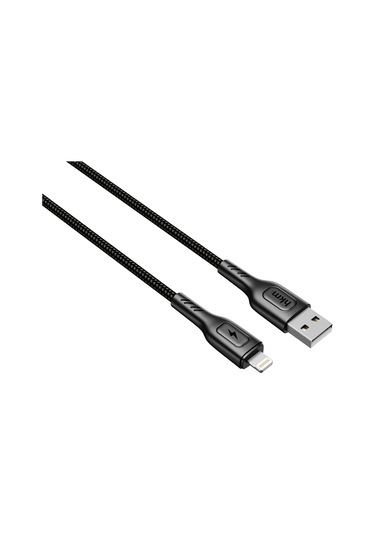 Knit 2A Çıkış Usb-A To Lightning Şarj Ve Data Aktarım Kablosu Örgü Tasarım 1 Metre Siyah