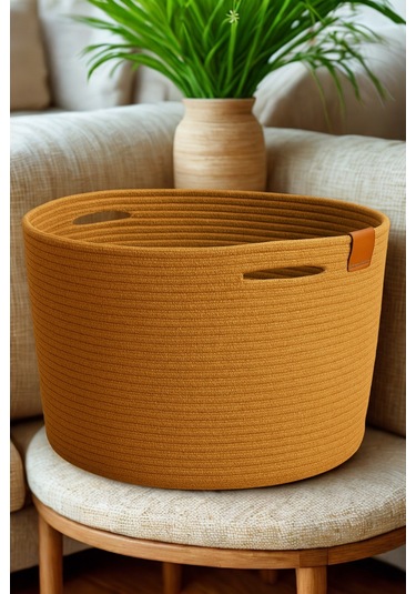 Camatschua Dekoratif Hasır 40 30 Cm Halat Sepet Çok Amaçlı Saklama & Düzenleme Sepeti Hasır