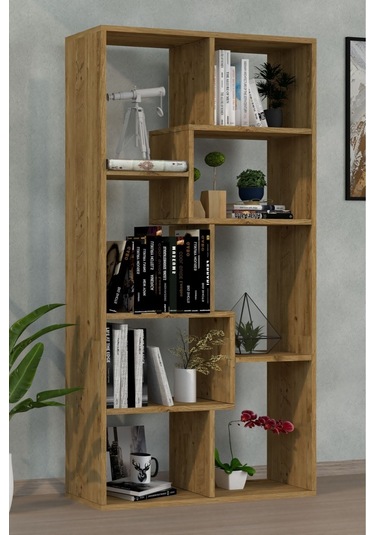 Zebra Dekoratif Kitaplık Çam Çam