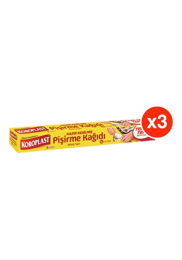 Koroplast 16Lı Hazır Kesilmiş Pişirme Kağıdı X 3 Paket (42*37 Cm)