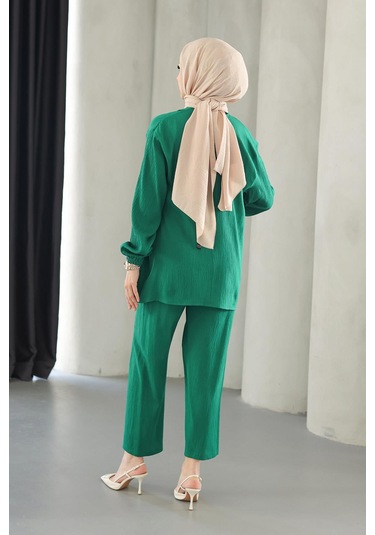 Bağlama Detaylı Takım Yeşil Yeşil
