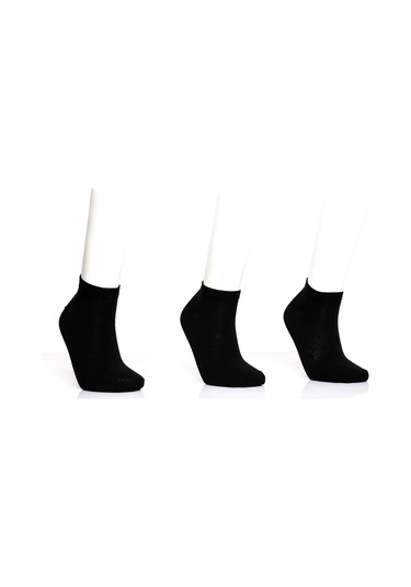 12 Adet Erkek Patik Siyah Çorap Siyah