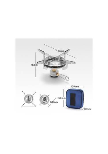 Kosona Dışarıda Kullanıma Uygun Çevirilebilir Gazlı Ocak, Ayarlanabilir Ateş Gücü, Çelik Malzeme, Piknik Ve Kamp Çadırı İçin Pratik Ocak Gümüş