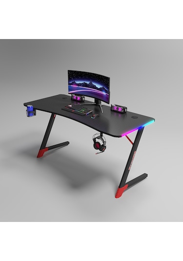 Spark Rgb Aydınlatmalı Oyuncu Masası Siyah