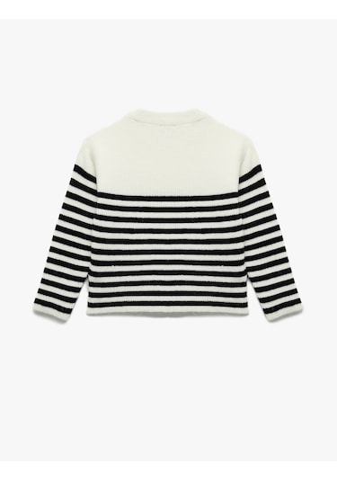 Koton Uzun Kollu Bisiklet Yaka Fiyonk Detaylı Çizgili Triko Kazak Ekru Çizgili 6wkg90013ht Ekru Çizgili Koton Uzun Kollu Bisiklet Yaka Fiyonk Detaylı Çizgili Triko Kazak Ekru Çizgili 6wkg90013ht Ekru Çizgili