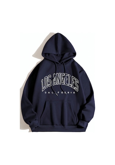Los Angles Baskılı Sweatshirt Lacivert