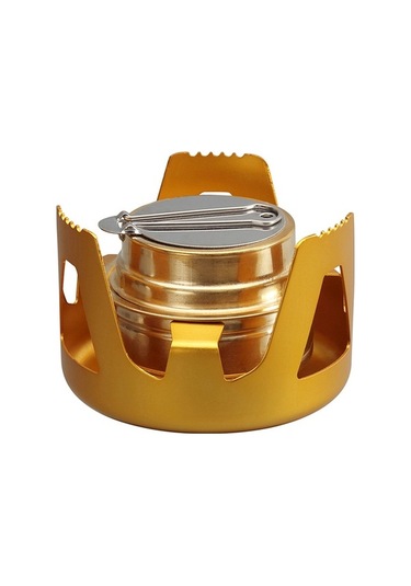 Createtech Yürüyüş Tencereli Skycıty Sırt Sığan Seti Pratik Pişirme Mutfağı Kamp İçin Hava Çantasına Balıkçılık Altın Alkollü Açık & - Xv Altın