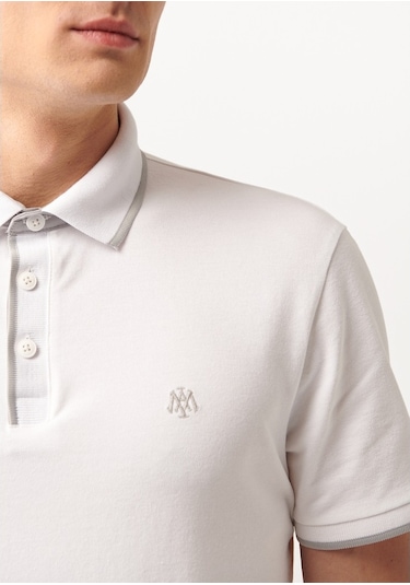 Mavi - Beyaz Polo Tişört 062373-27879 Beyaz