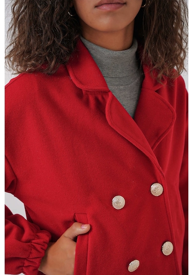Gabria Kısa Kaşe Ceket Kırmızı