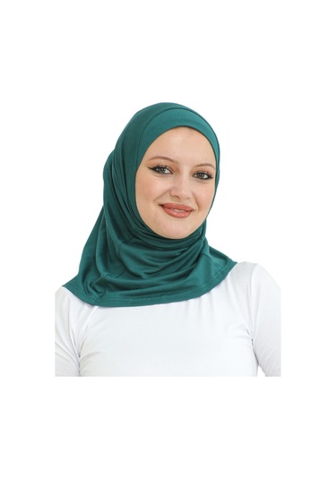 Spor Başörtüsü Kadın Hazır Giyim Türban Viskon Eşarp Şal - Zümrüt Yeşili Zümrüt