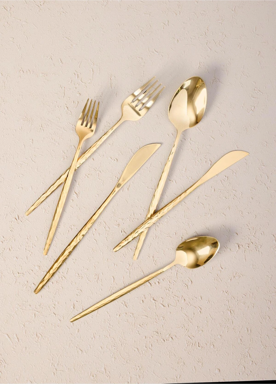 The Mia Shiny Çatal Kaşık Bıçak Takımı Gold 36 Parça Ckb0267 Gold