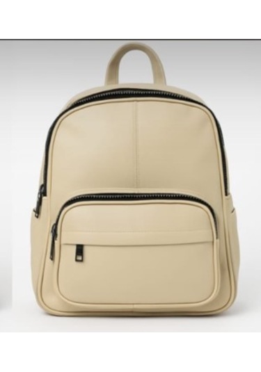 Newish Polo Donna Model Sırt Çantası-yıkama Suni Deri Krem