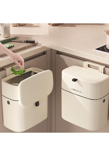 Yaratıcı Duvara Monte Asılı Çöp Kovası Mutfak Dolap Kapağı Kapaklı Mutfak Çöp Kovaları Çöp Kovası Ev Diğer