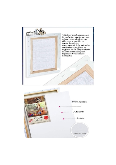 Mini Şövale 25x35 2 Li Tuval Fanart 12 Renk Akrilik Boya Başlangıç Seti Fırça Palet Ponpon Su Kabı Masaüstü Sanatsal