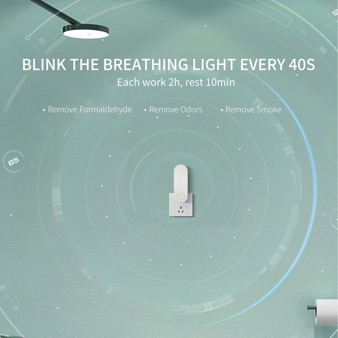 Yaleker Pembe Avrupa Standartlı Filtreli Hava Temizleyici - Evcil Hayvan Koku Ve Kötü Koku Giderici, 40-60 M² Uygun, 40db Alçak Gürültü