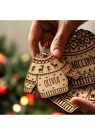 Ahşap Noel Yılbaşı Ağacı Süsü Kazak 5 Adet Noel Ağacı Süslemesi