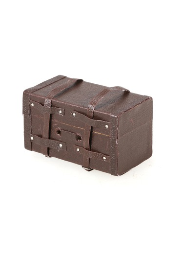 Dianziye 1/10 Ölçekli Simülasyon Tırmanma Arabası İçin Dekoratif Deri-ahşap Seyahat Valizi - Kahverengi