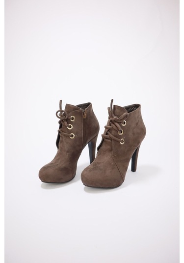 Kadın Nubuk Uzun Topuklu Ayakkabı Bej