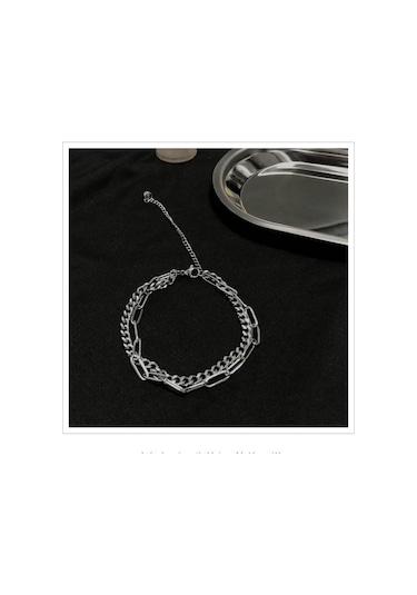 Japonya Ve Güney Kore Bayanlar Erkek Çiftler Çiftler Kız Solmayan Basit Hip Hop Vahşi Çift Zincir Paslanmaz Çelik Bilezik