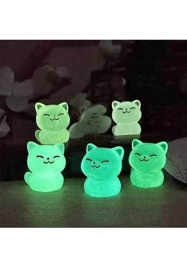 Pazly Parlayan 5'li Kedi Figür Seti - 110 Karakter Gece Aydınlatma Dekoru