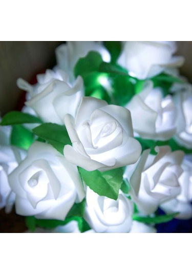 Sones Gül Çiçek Pille Çalışan Peri Işıkları Düğün Ev Doğum Günü Partisi Çelenk Dekoru Dize Lamba Sıcak Beyaz Diğer