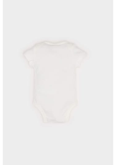 DeFacto Kız Bebek Yenidoğan Bisiklet Yaka Baskılı Ribana Kısa Kollu Çıtçıtlı Body E8244A525SMER98