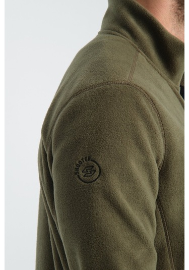 Shooter Sportswear Erkek Polar Sweatshirt Kışlık Standart Fit Outdoor Karyoka Dikiş Detaylı Haki