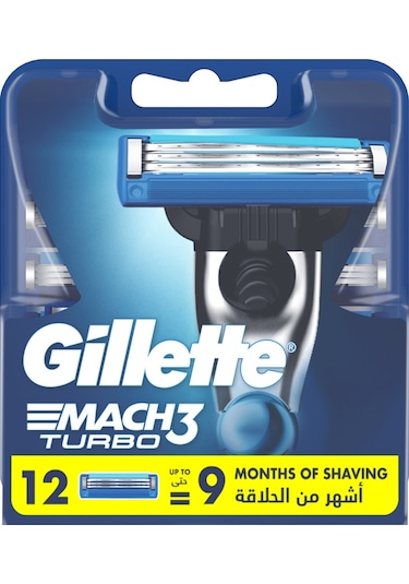 Gillette Mach3 Turbo Yedek Tıraş Bıçağı 12'li