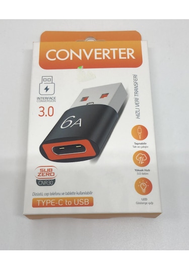Lebron Cnr30 Type-c Dişiden Usb 3.0 Erkeğe Dönüştürücü Adaptör - 6a Hızlı Veri Transferi