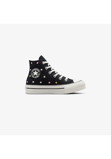 Converse Chuck Taylor All Star Eva Lift Polka Dots Çocuk Siyah Platform Sneaker A12609c Siyah
