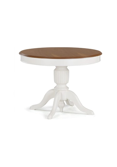 Montclair Baba Ayak Sabit Masa 110x110 Beyaz - Ceviz