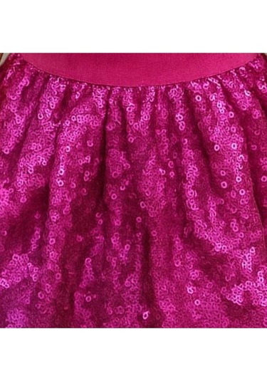 Kız Çocuk Mor Kalp Desenli Pullu Pamuklu Prenses Takım Pembe