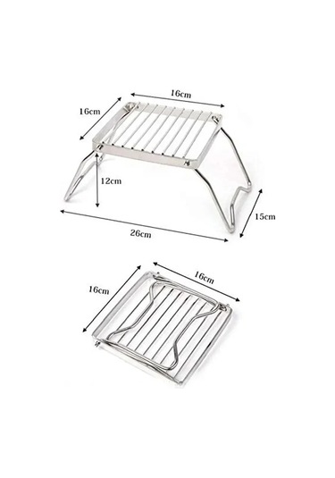 Açık Paslanmaz Çelik Soba Tutucu Kamp Taşınabilir Katlanır Mini Metalik