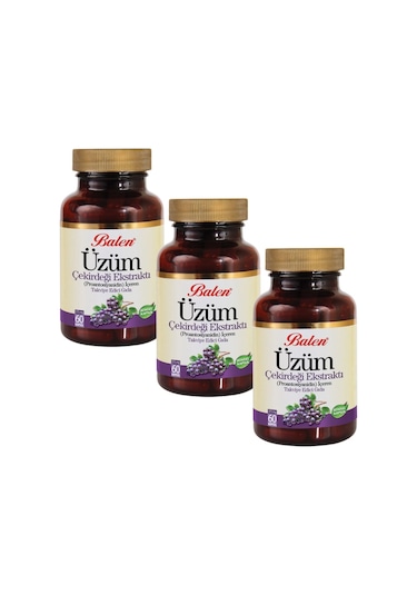 Balen Üzüm Çekirdeği Ekstraktı Kapsül 60 Kapsül 375 MG 3 Adet