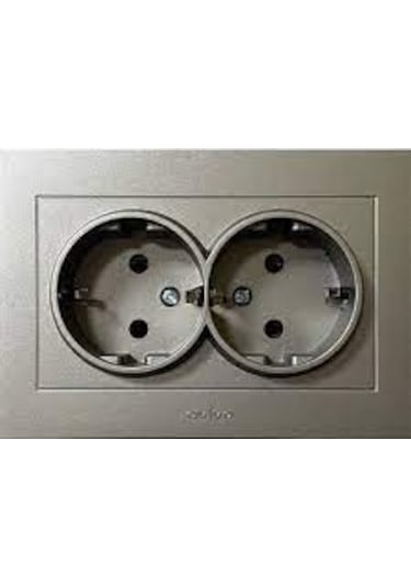 Ovivo Grano Antrasit Ikili Topraklı Priz Çerçeveli