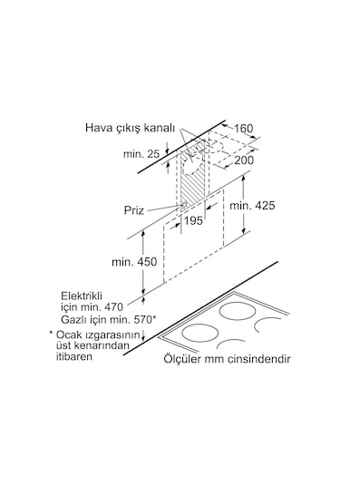 Bosch DWK65AJ80R 60 CM Duvar Tipi Davlumbaz