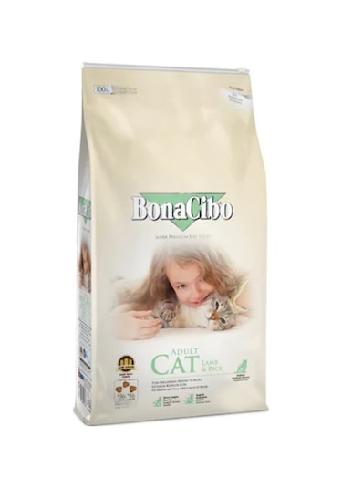 BonaCibo Kuzu Etli ve Pirinçli Yetişkin Kedi Maması 2 KG