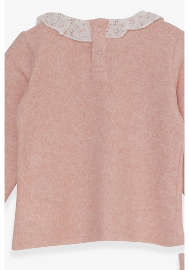 Breeze Kız Bebek Taytlı Takım Yakası Fırfırlı Triko 0-1 Ay-2 Yaş Somon Melanj Somon