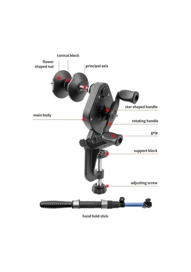 Xuweiwei A 1 Adet Siyah Abs Olta Makarasi Ayarlanabilir Tasinabilir Masa Klemli 3:1 Sarim Orani Pille Calismaz Olta Ekipmani