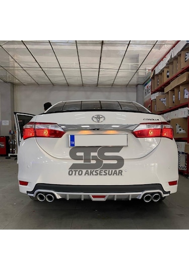 Toyota Corolla 2013-2018 Difüzör Arka Tampon Eki 4 Egzoz Çıkışlı Gri Tip