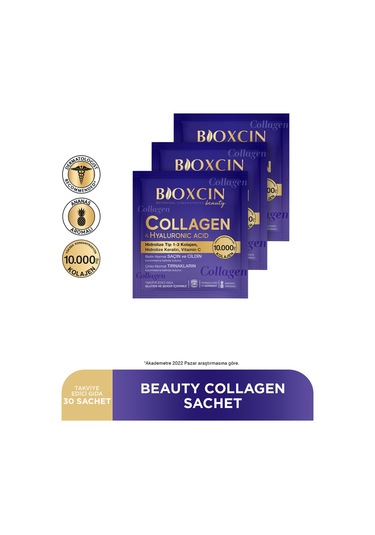Beauty Collagen Toz 30 Saşe X 10.000 Mg Tip 1 - Tip 3 Hidrolize Kolajen - Keratin
