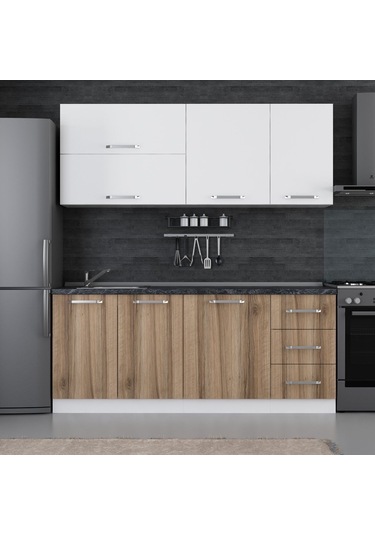 Minar 195 Cm Mutfak Dolabı Beyaz Dore 195-d2