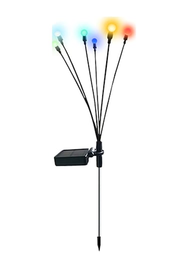 Gajeena Siyah Güneş Enerjili Bahçe Işığı - 6 Lü Renkli Led, Ip65 Su Geçirmez, Otomatik/el Kontrol, 8-15 Saat Süre, Çimen Ve Bahçe Dekorasyonu