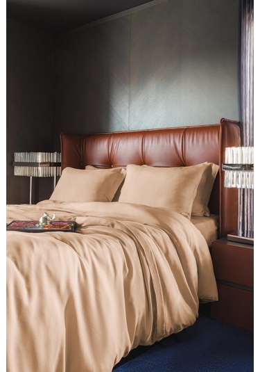 İssimo Jade Peony Vegan İpek Nevresim Takımı Çift Kişilik Somon-1840 Somon