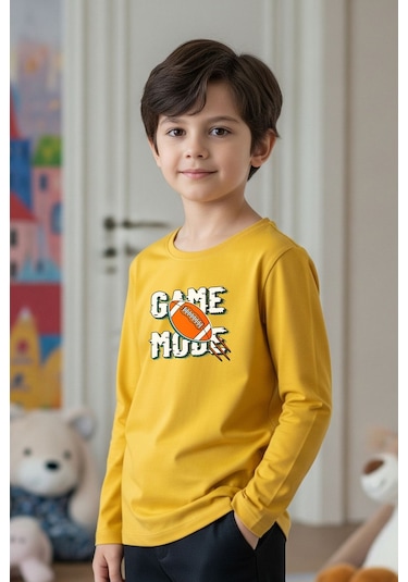 Erkek Çocuk Bisiklet Yaka Baskı Detaylı 3'lü Basic Sweatshirt Çok Renkli