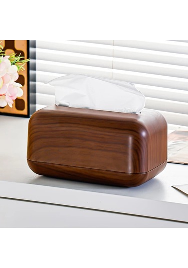 Tongdashop Koyu Ceviz Renkli, Modern Minimalist Dikdörtgen Mendillik, Masalar İçin Dekoratif Ahşap Saklama Kutusu Koyu Ceviz